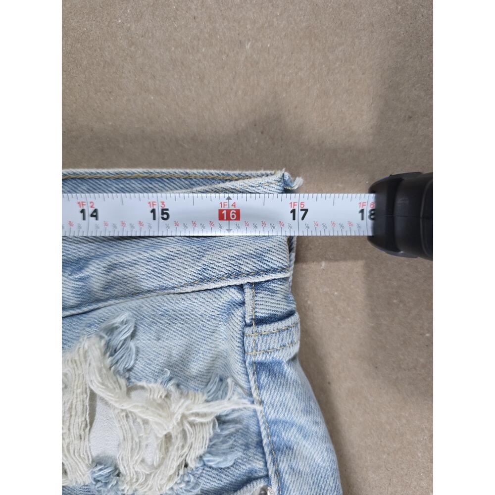 ZARA Size 8 Distressed Straight Leg Jeans NWT Light Wash Blue Cotton Black Label - Picture 9 of 15